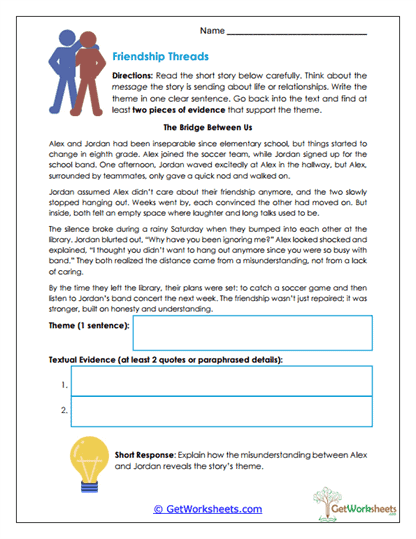 Friendship Threads Worksheet