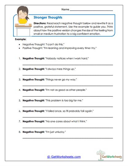 Stronger Thoughts Worksheet
