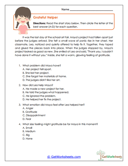 Grateful Helper Worksheet