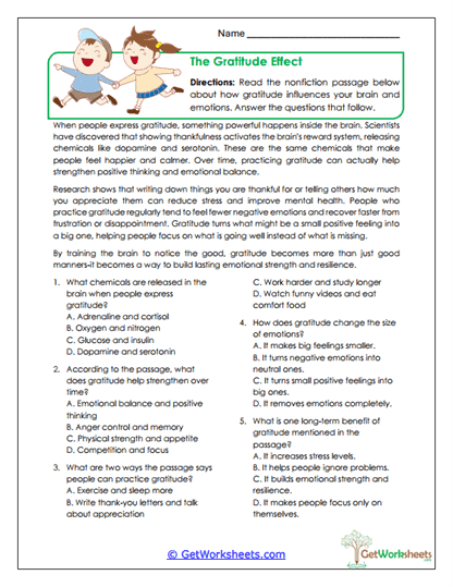 The Gratitude Effect Worksheet