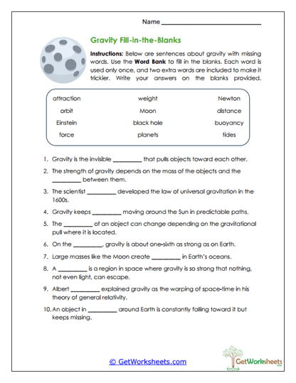 Fill-in-the-Blanks Worksheet