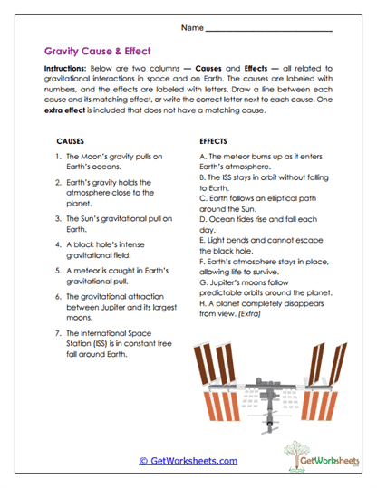 Causes and Effects Worksheet