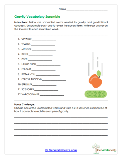 Vocabulary Scramble Worksheet