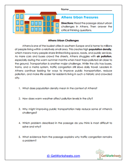 Athens Challenges Worksheet