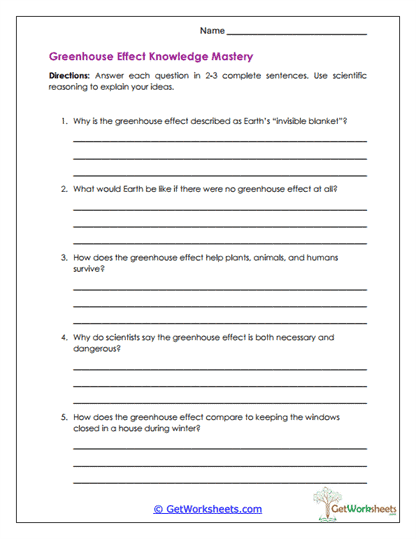 Knowledge Mastery Questions Worksheet
