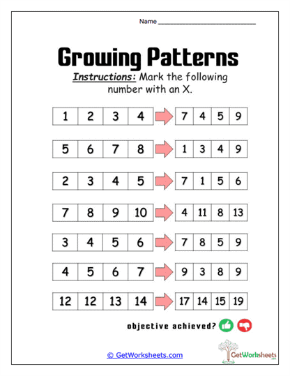 Next Number Finder Worksheet