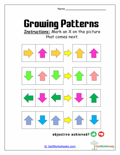Arrow Direction Sequence Worksheet