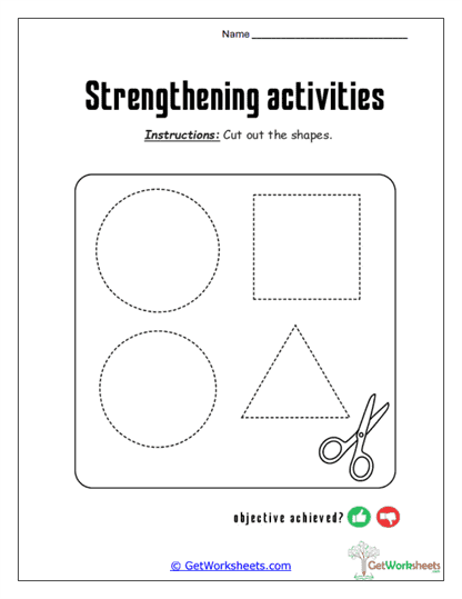 Snip & Shape Practice Worksheet