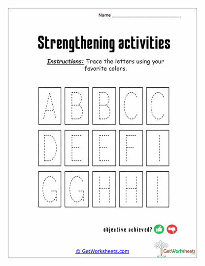 Letter Tracing Builder Worksheet