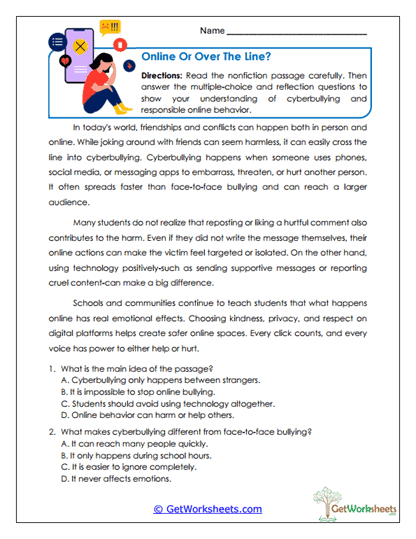 Online or Over the Line? Worksheet