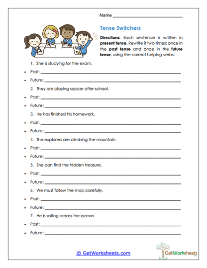 Tense Switching Practice Worksheet