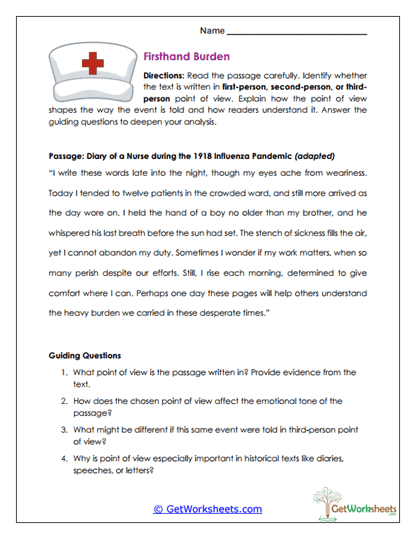 Firsthand Burden Worksheet