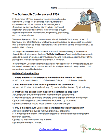 Dartmouth Conference Worksheet