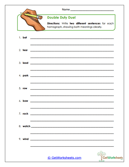 Double Duty Duel Worksheet