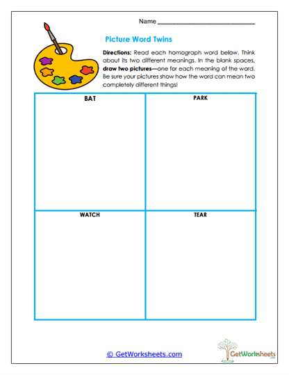 Picture Word Twins Worksheet