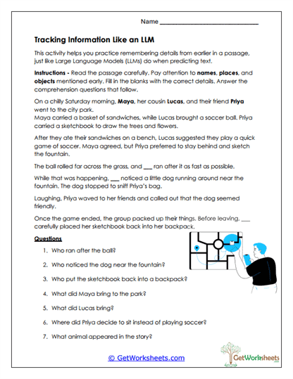 Tracking Information Worksheet
