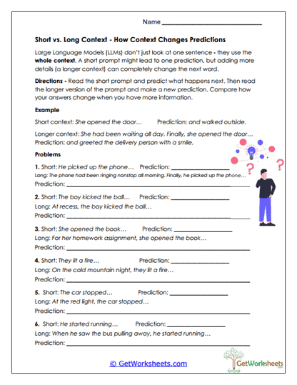 Short vs. Long Context Worksheet