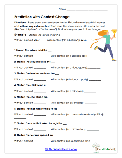 Context Change Predictions Worksheet