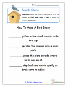 Simple Steps Worksheet - Sequencing How-To Directions