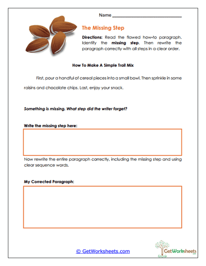 The Missing Step Worksheet
