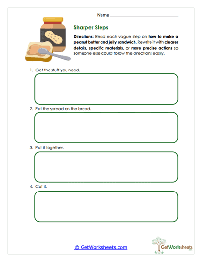 Sharper Steps Worksheet