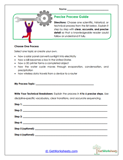 Precise Process Guide Worksheet