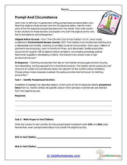 Prompt and Circumstance Worksheet