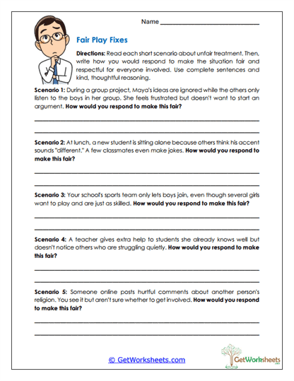 Fair Play Fixes Worksheet
