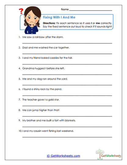 Pronoun Repair Worksheet