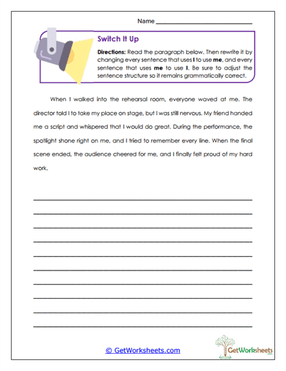 Switch It Up Worksheet