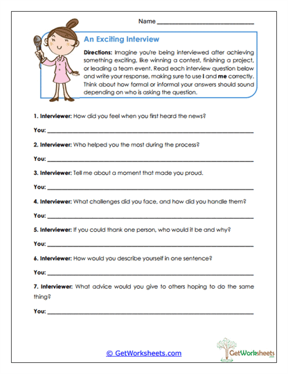 An Exciting Interview Worksheet