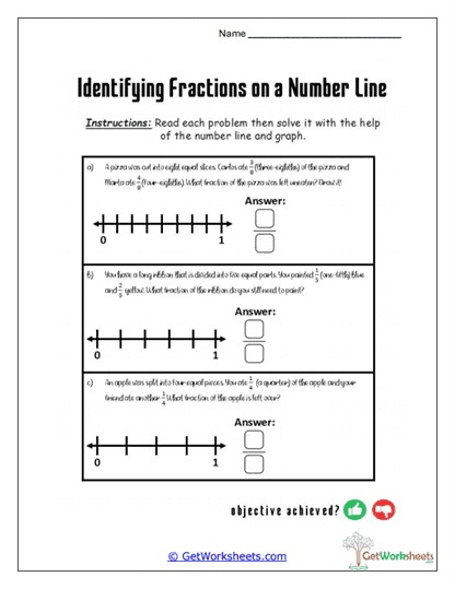 Fraction Story Lines Worksheet