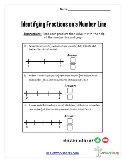 Flag Fraction Lines Worksheet