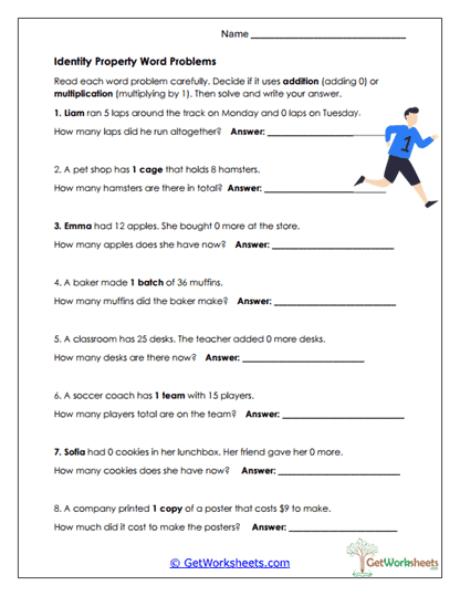 Word Problems Worksheet