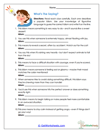 What's the Saying? Worksheet