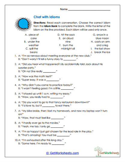 Have a Chat Worksheet