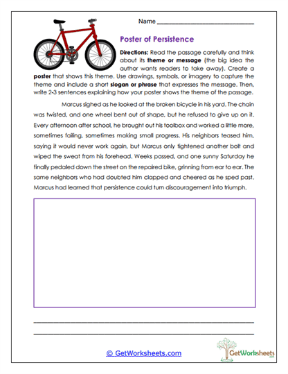 Poster of Persistence Worksheet