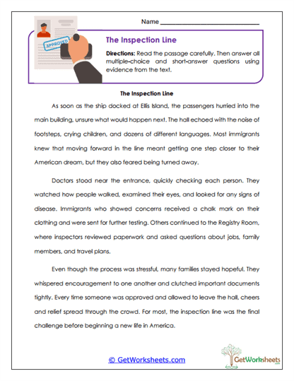 The Inspection Line Worksheet