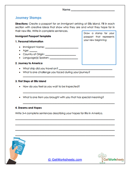 Journey Stamps Worksheet
