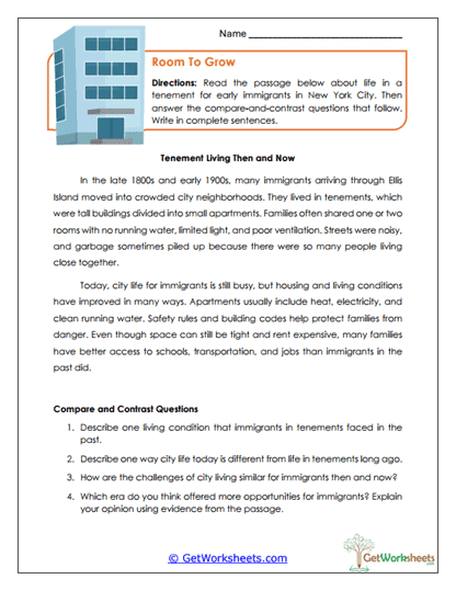 Room to Grow Worksheet