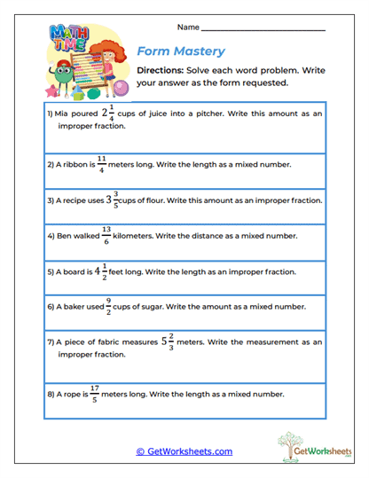 Form Mastery Worksheet