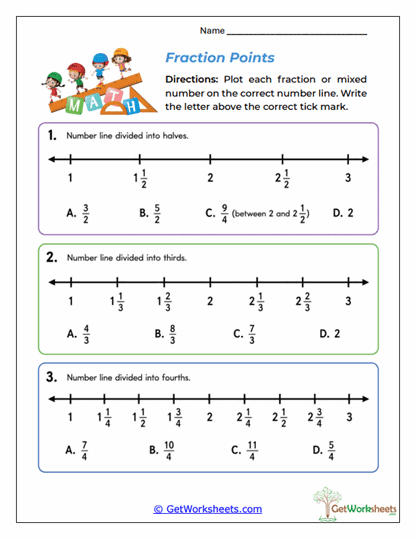 Fraction Points Worksheet