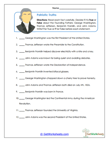 Patriotic Truths Worksheet