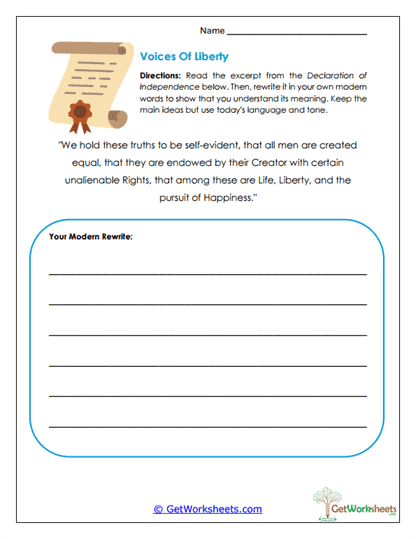 Voices of Liberty Worksheet