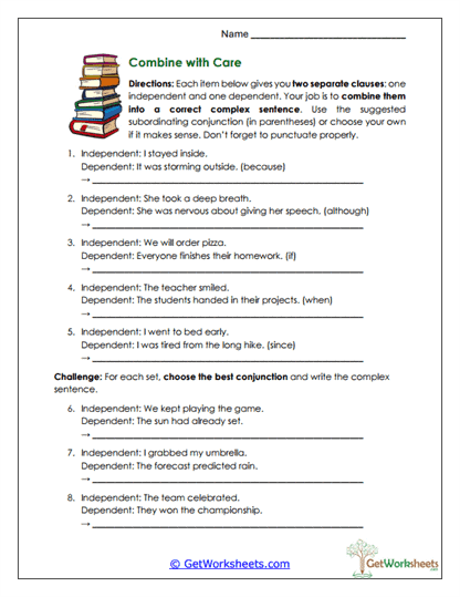 Combine with Care Worksheet