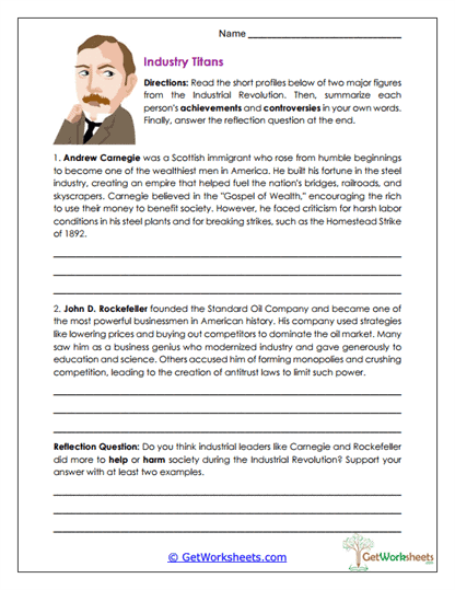 Industry Titans Worksheet
