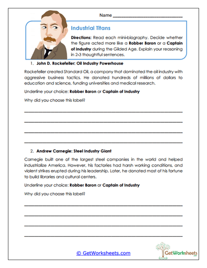 Industrial Titans Worksheet