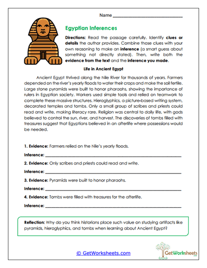 Egyptian Inferences Worksheet