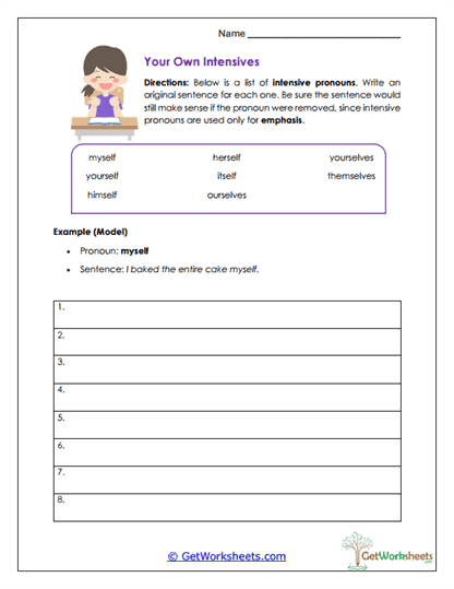 Your Own Reinforcing Worksheet