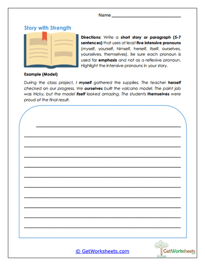 Story with Strength Worksheet